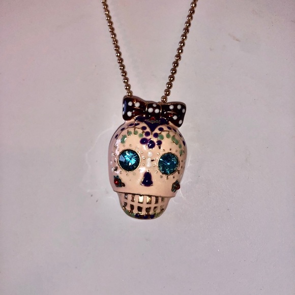 Pink Sugar Skull Necklace New Betsey Johnson - Picture 8 of 8